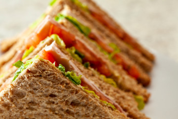 Meat and salad sandwiches