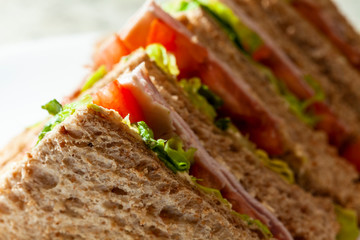Meat and salad sandwiches