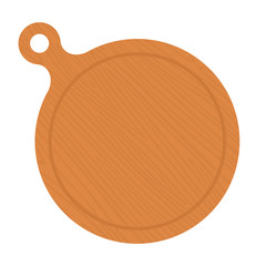 Wooden round board flat icon vector isolated