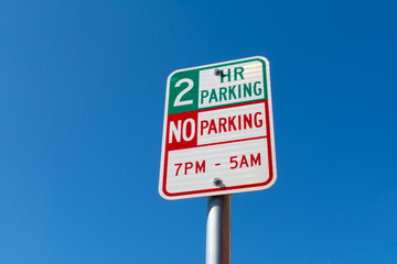 2 hour parking sign