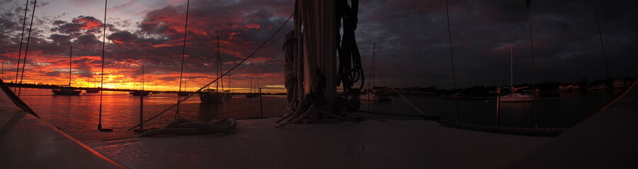 Sunrise from sail boat