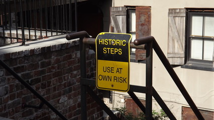 Historic Steps Warning Sign