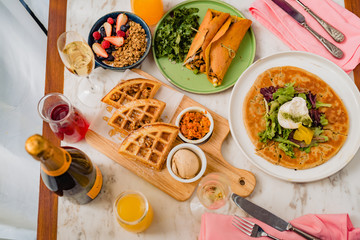 brunch and waffles