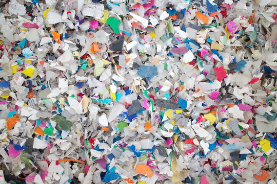 Recycling Shredded Plastic Pieces