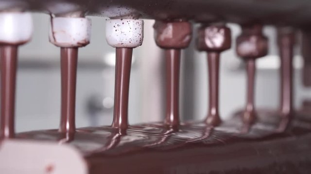 Chocolate candy bars production - food industry process