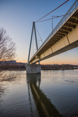 Bridge over the Danube River in Hainburg an der Donau, Austria