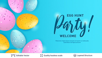 Easter holiday greeting card or banner template.