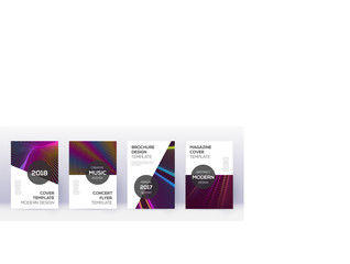 Modern brochure design template set. Rainbow abstr