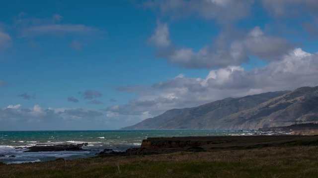 Time Lapse of Big Sur along California's Coast in the middle of the day