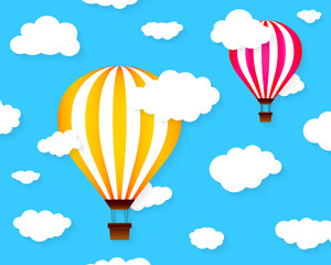 Obraz premium Colorful hot aie balloons. Vector illustration