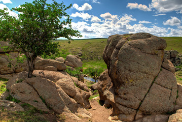 Landschaft in der Steppe der Ostmongolei