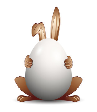 Osterhase mit einem Ei