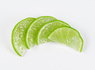 a slice of lime, isolated on white background