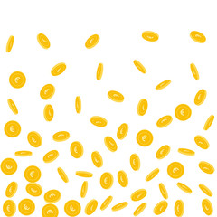 European Union Euro coins falling. Scattered spars