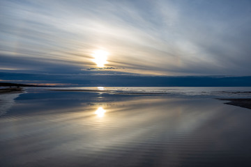 calm morning in summer on the sea beach