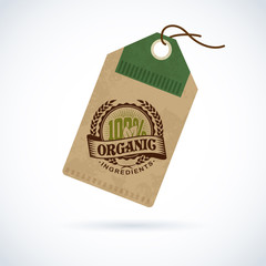 Natural organic food label on vintage paper