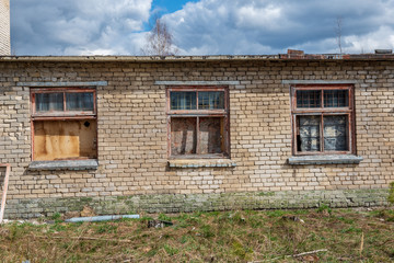 abandoned military buildings in city of Skrunda in Latvia