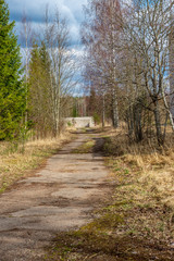 abandoned military buildings in city of Skrunda in Latvia