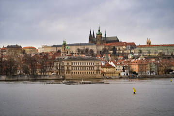 Prague, Czech Republic - March 04, 2019: Old Town - the historic district of Prague in the Prague 1 area on the right bank of the Vltava