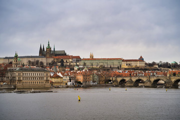 Prague, Czech Republic - March 04, 2019: Old Town - the historic district of Prague in the Prague 1 area on the right bank of the Vltava