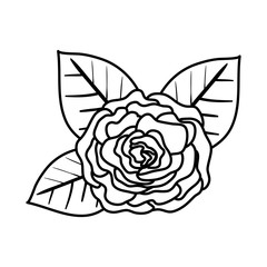rose with leafs icon