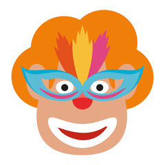 Obraz premium Clown face with mask cartoon