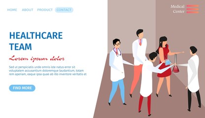 Healthcare Team Horizontal Banner with Doctors