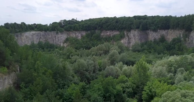 Walls of the Liban quarry, aerial view, Krakow, Poland