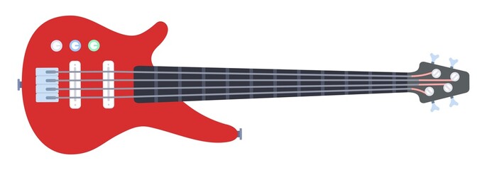 Naklejka na ściany i meble Red electronic guitar vector icon flat isolated illustration