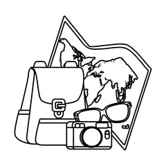 travel tourism set icons