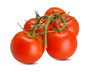 Fresh tomato isolated on white background with clipping path