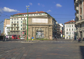 Milan - Italy, monumental arch of Porta Romana erected in the 16th century