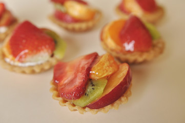 Delicious cake with fruit