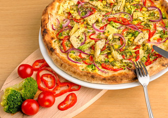 Fresh vegetarian pizza