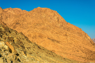 Middle East or Africa, picturesque bare mountain range and a large sandy valley desert landscapes landscape photography