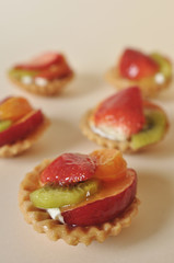 Delicious cake with fruit