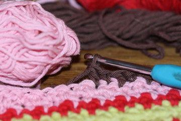 Hobby, häkeln, handarbeit, wolle, bunt