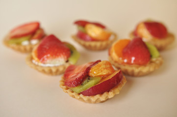 Delicious cake with fruit