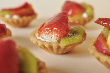 Delicious cake with fruit