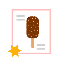 Nuts Ice cream in a chocolate icing vector icon flat isolated illustration