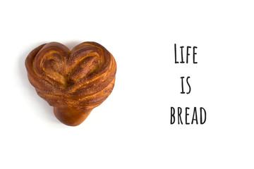Isolated bread with text.