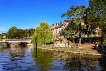 Obraz premium frankreich, le mans, wasser, panorama, herbst, 