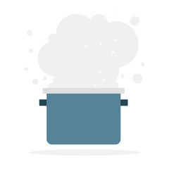 Cloud of smoke from the pan flat isolated