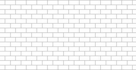 White brick wall flat isolated