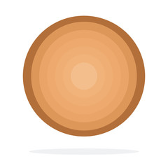 Round wooden Log vector flat isolated
