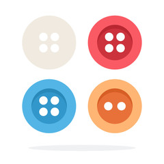 Four colored buttons flat isolated