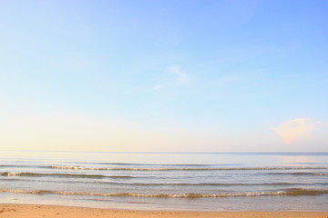 Sea or beach with clear blue sky in the morning,for background.