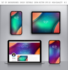 Vector wallpaper for smartphone.Abstract illustration.Background or backdrop for application,lock screen,banner,kit,ui interface. Modern colourful layout theme with. Mockup phone, tablet,laptop.