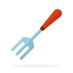 Narrow garden rake flat isolated