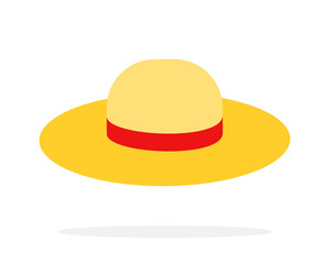 Straw hat vector flat isolated